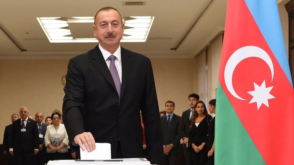 Azerbaijani President Ilham Aliyev casts ballot