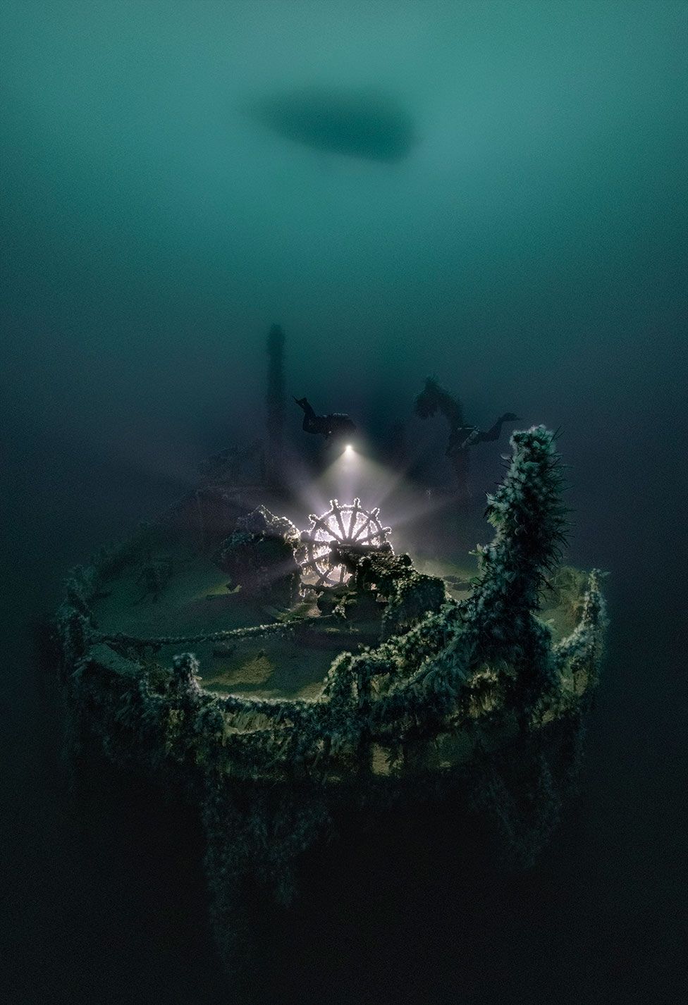 The wreck of Tyrifjord in the Gulen dive resort area of Norway