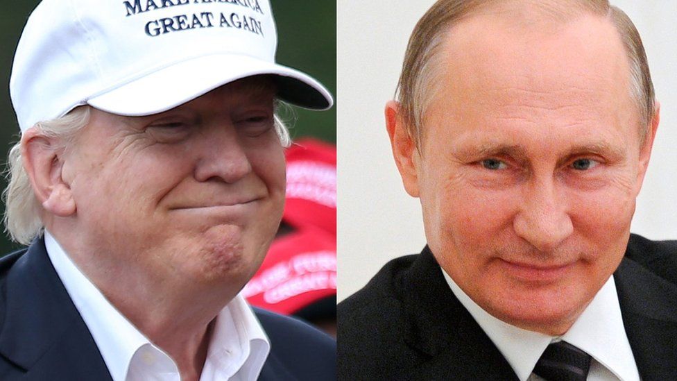 Who Are The Figures Pushing Donald Trump And Vladimir Putin Together