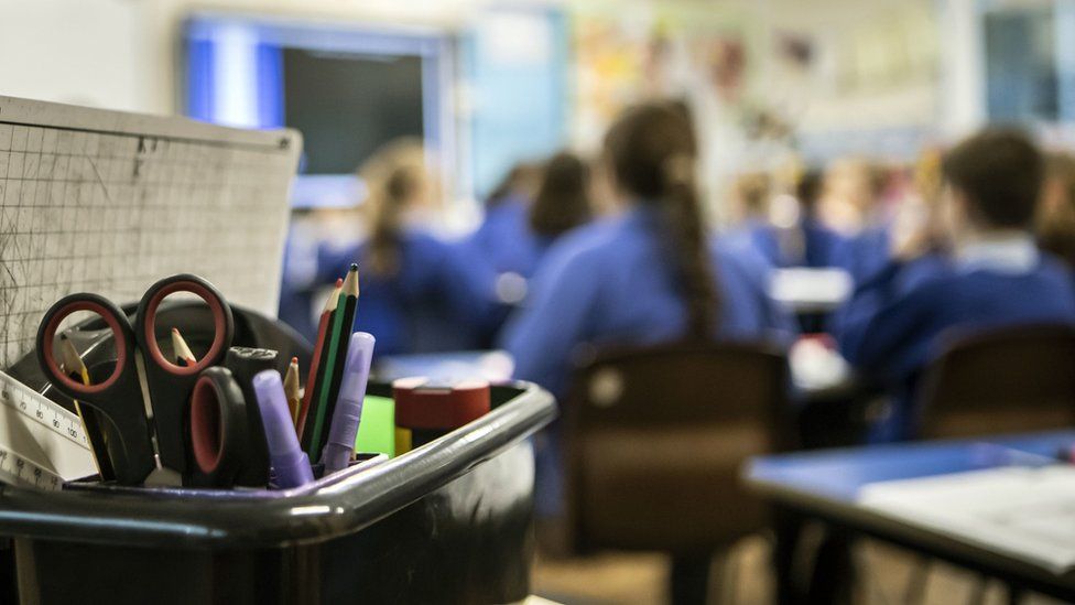 Schoolchildren in a classroom