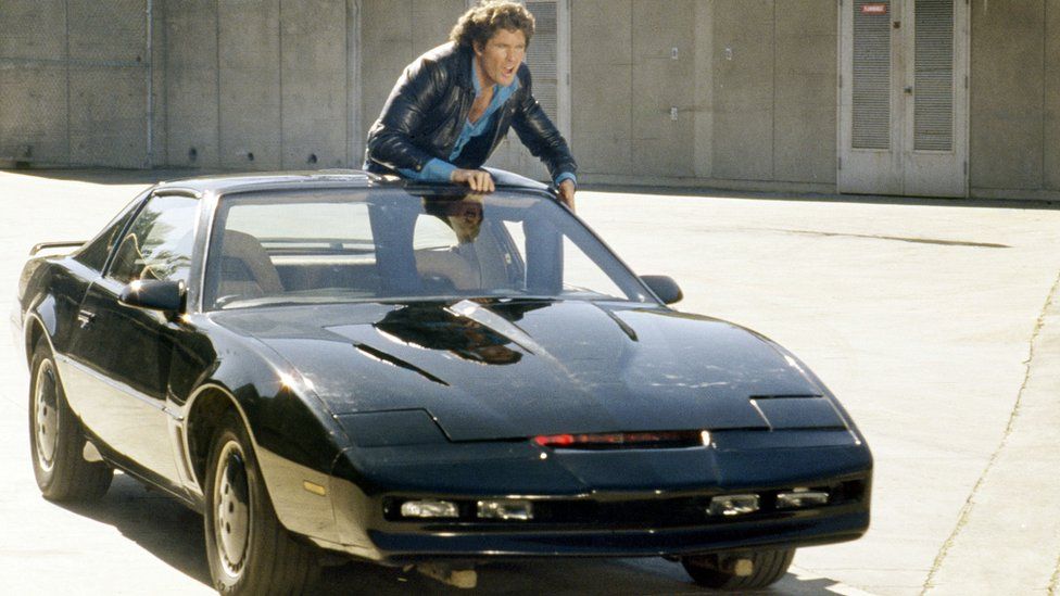 David Hasselhoff with his car Kit in Knight Rider