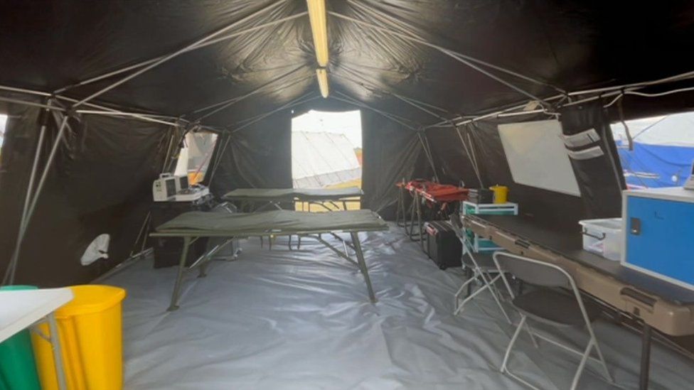 Inside UK Med field hospital tent