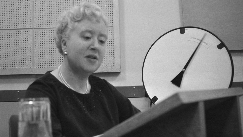 Telephonist Pat Simmons making recordings for TIM, the G.P.O.'s telephone Speaking Clock service, 3rd January 1963.