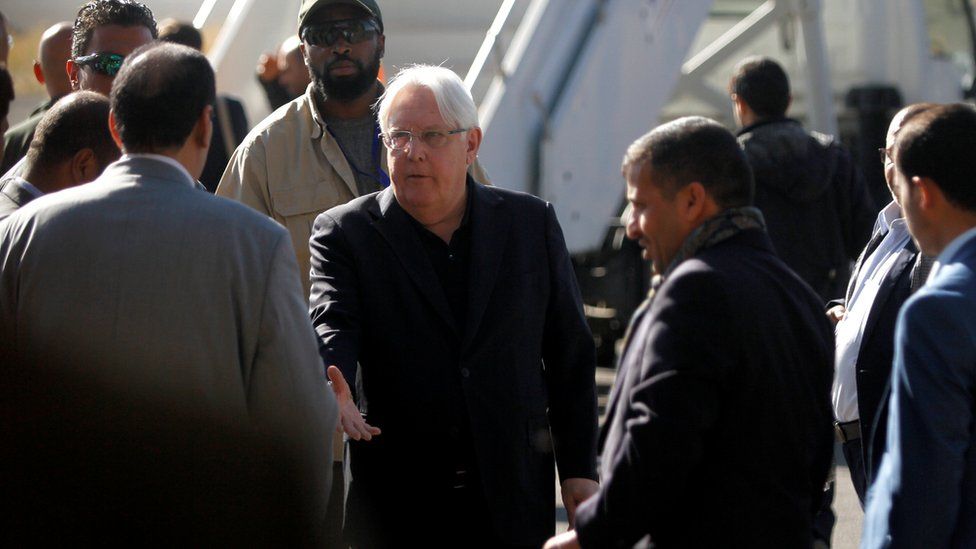 UN envoy to Yemen Martin Griffiths is seen during his departure at Sanaa airport, Yemen December 4, 2018