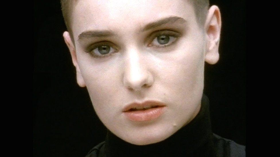 Sinead O'Connor in her emotive, famous music video for Nothing Compares 2 U