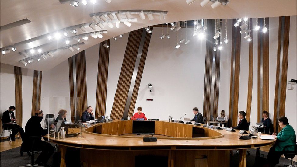Scotland"s First Minister Nicola Sturgeon gives evidence to a Scottish Parliament committee examining the handling of harassment allegations against former First Minister of Scotland Alex Salmond