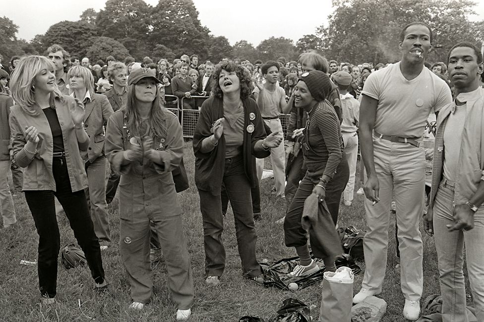 People attend the Pride march in 1979