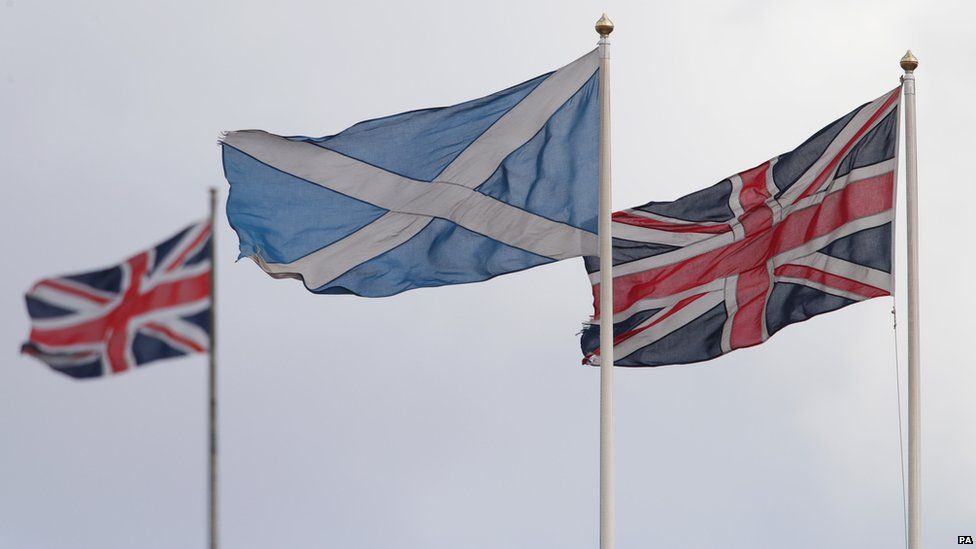 British and Scottish flags