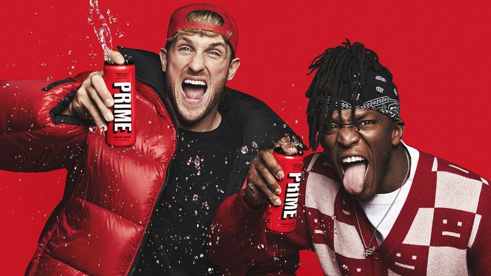 Logan Paul and KSI with Prime Energy drinks.