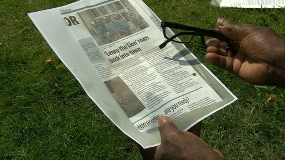 A newspaper cutting