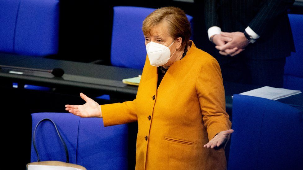 Image shows German Chancellor Angela Merkel