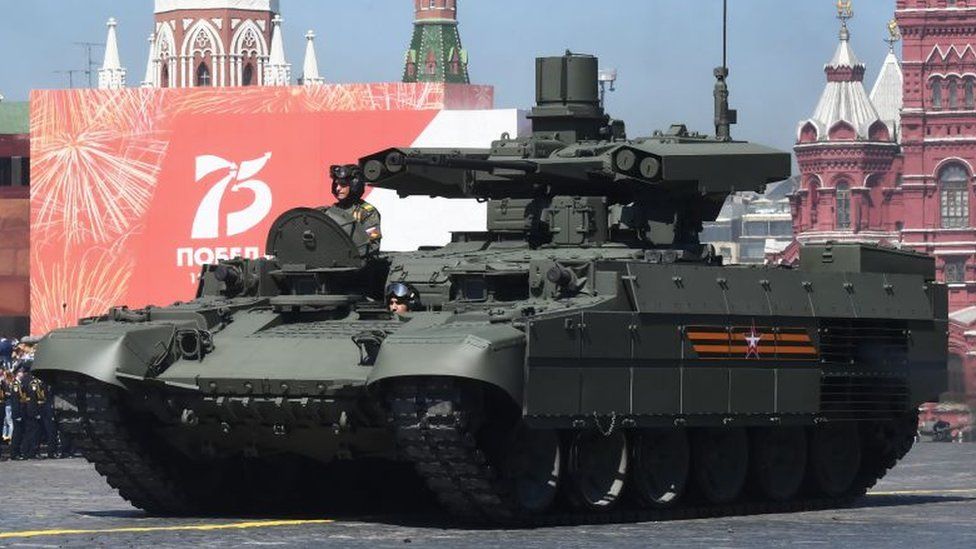 Terminator pictured during a Russian military parade in 2020