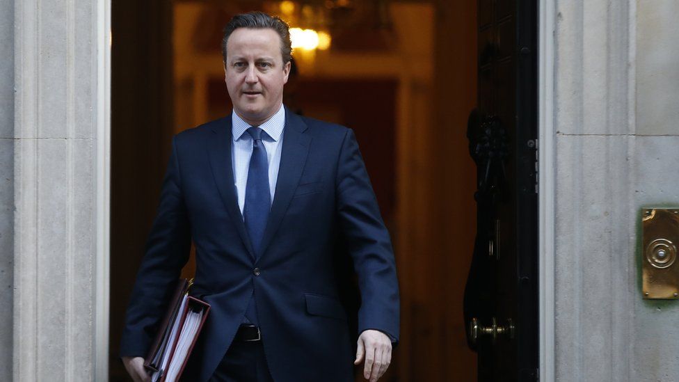 Prime Minister David Cameron in 10 Downing Street