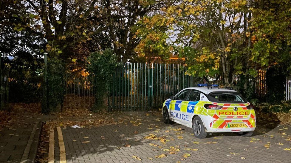 Police car at scene