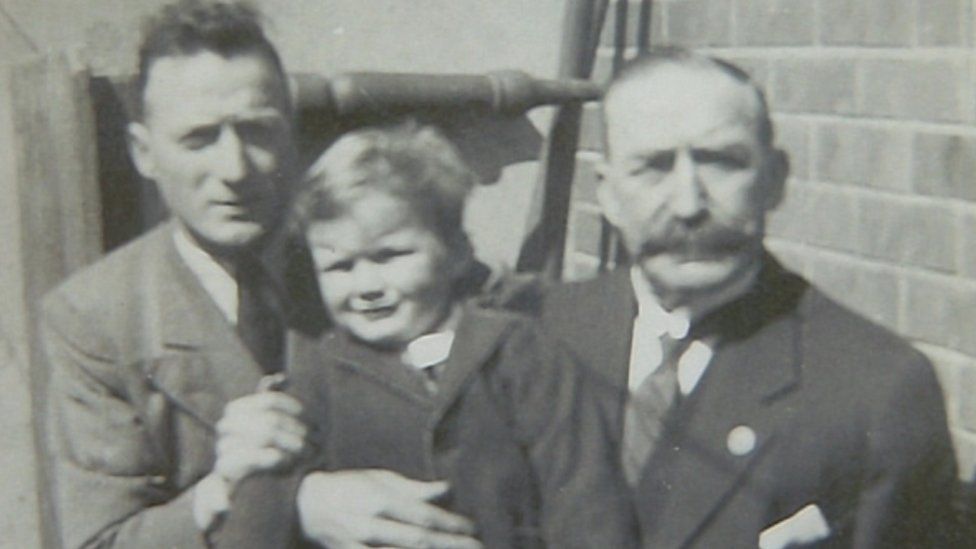 Sgt Joseph Flanagan (right) with his son and grandson