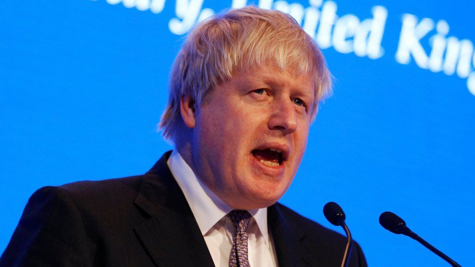 Boris Johnson speaking in Bahrain