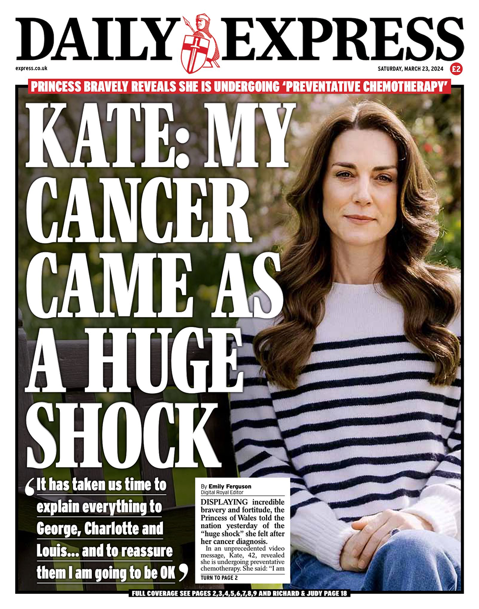 Newspaper headlines: Kate's 'cancer shock' and princess 'getting stronger' - BBC News