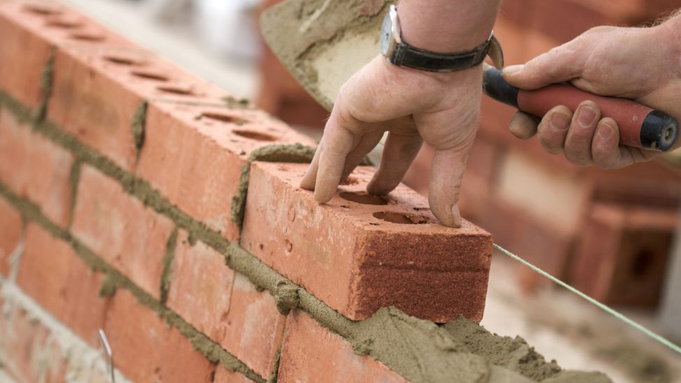 Bricks being laid