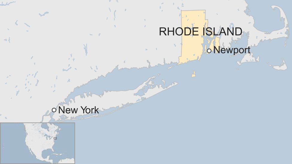 A map showing Rhode Island, US