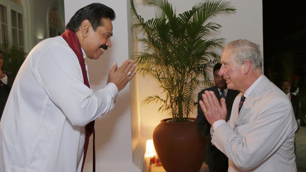 Prince Charles and President Mahinda Rajapaksa of Sri Lanka