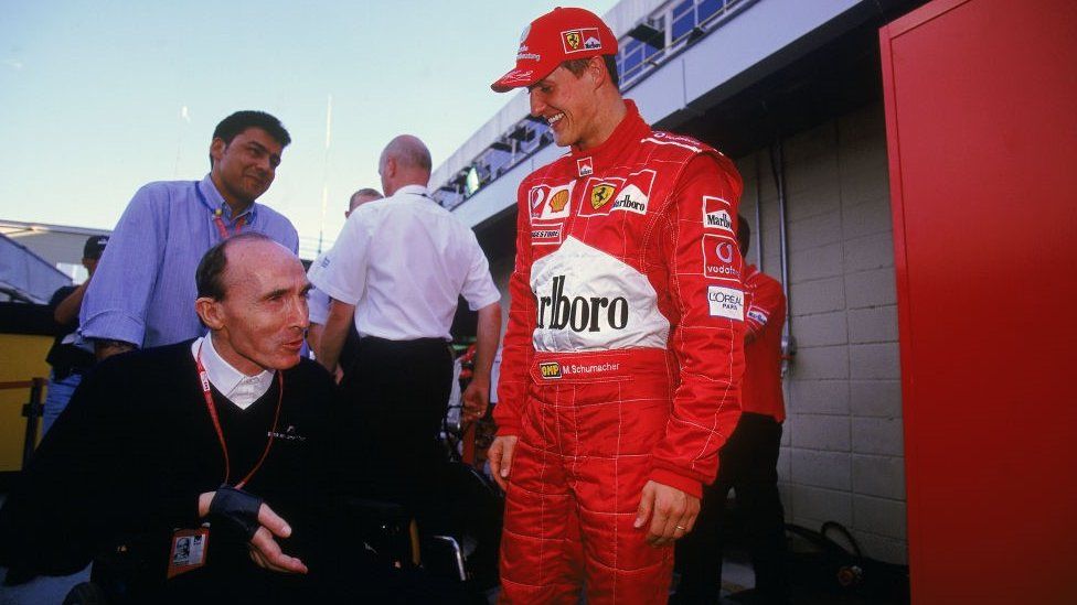 Sir Frank Williams and Michael Schumacher