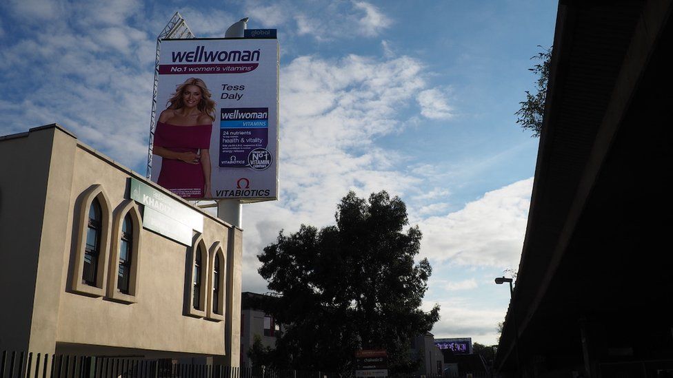 Advertising screen overlooking the M32