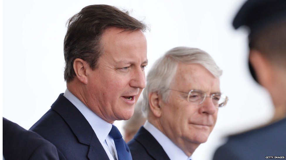 David Cameron and John Major