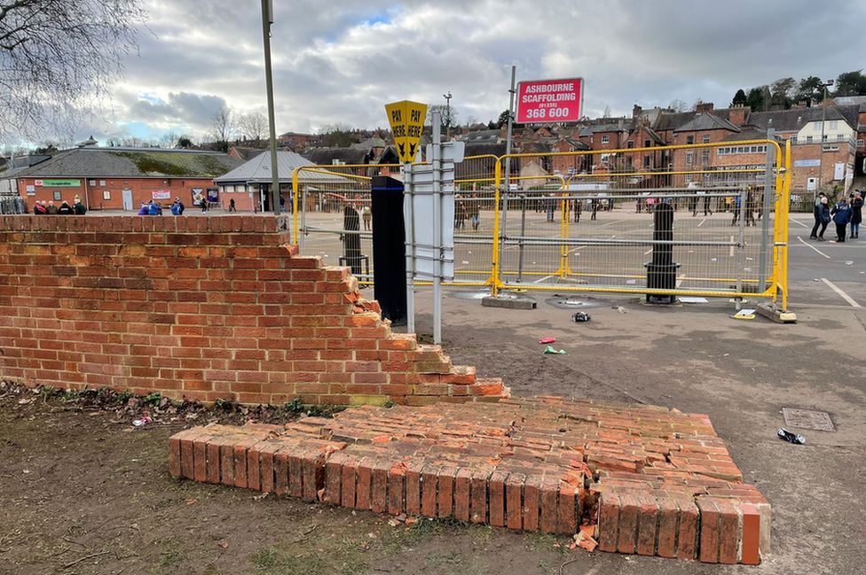 Damaged wall in Ashbourne