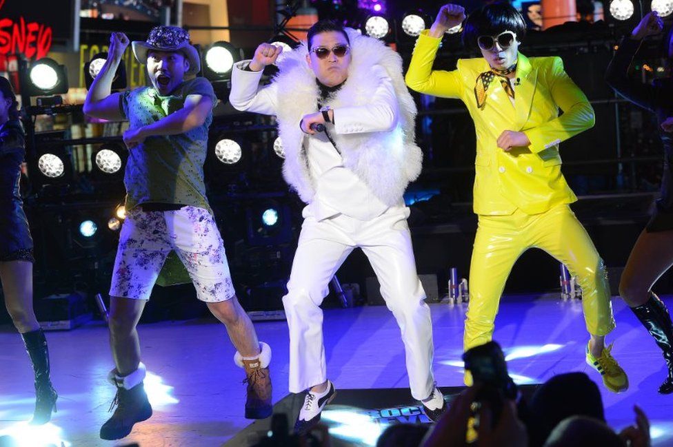 K-pop star Psy performing his global hit Gangnam Style