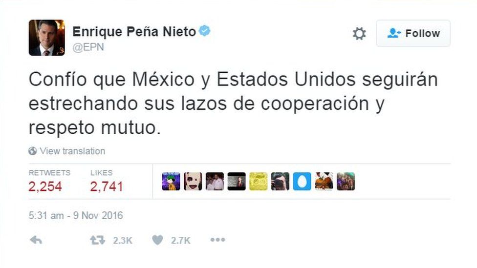 Enrique Pena Nieto tweet