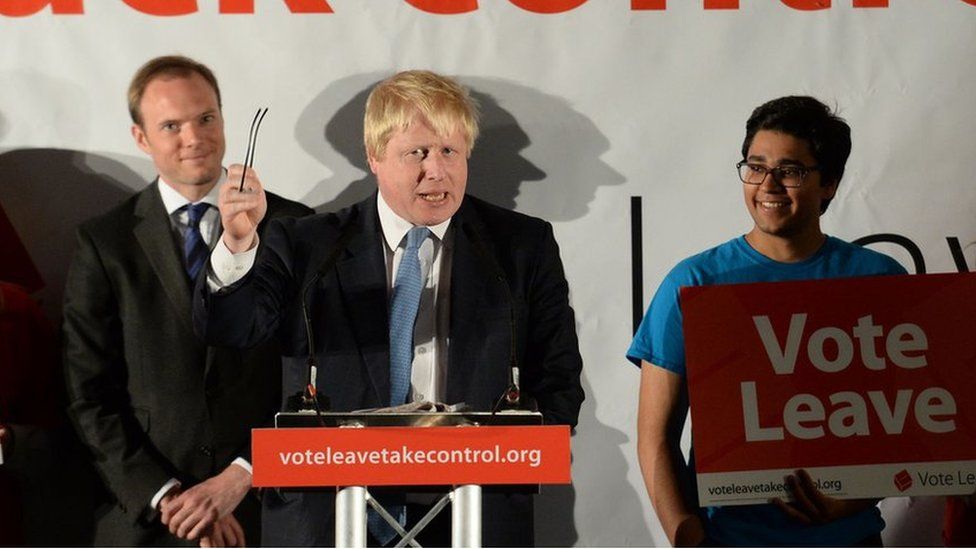 Boris Johnson at a Vote Leave event