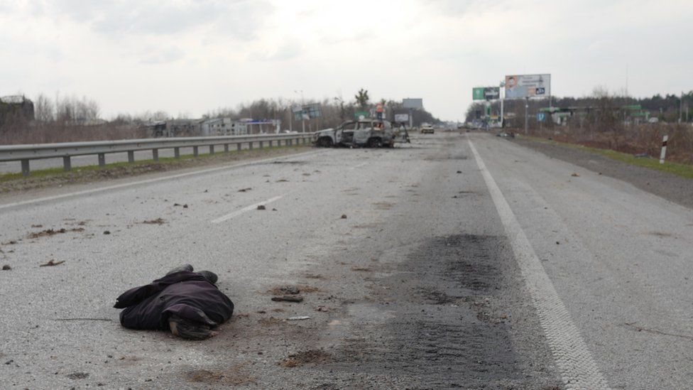 Unidentified body on road