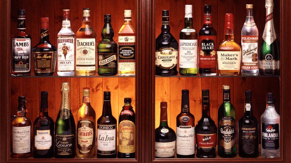 An alcohol drinks cabinet