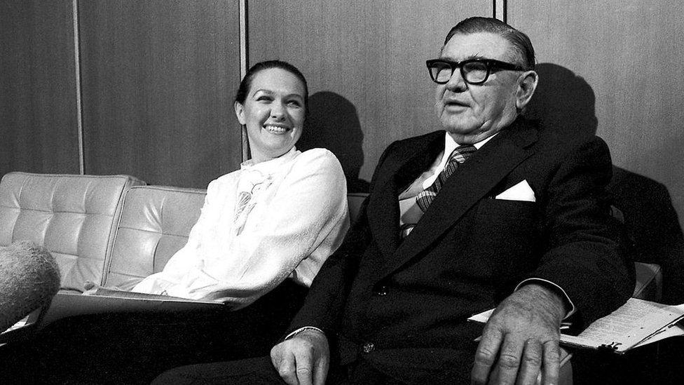 Gina Rinehart and Lang Hancock pictured in 1982