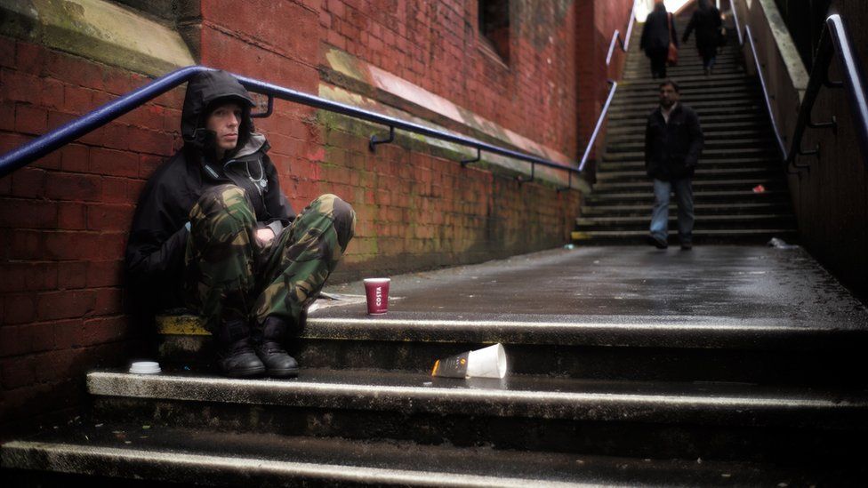 homeless man in North of England