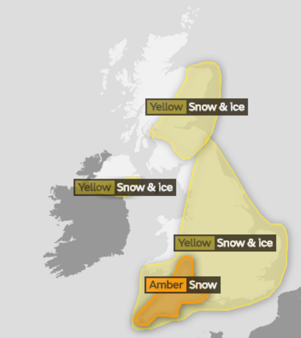 Travel Warnings As Snow And Ice Hit UK - BBC News