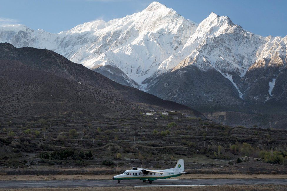 Archive picture of a Tara Airlines small plane landing at Jomsom airport