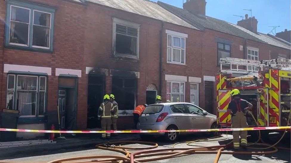 Leicester homes evacuated as property gutted by serious fire - BBC News