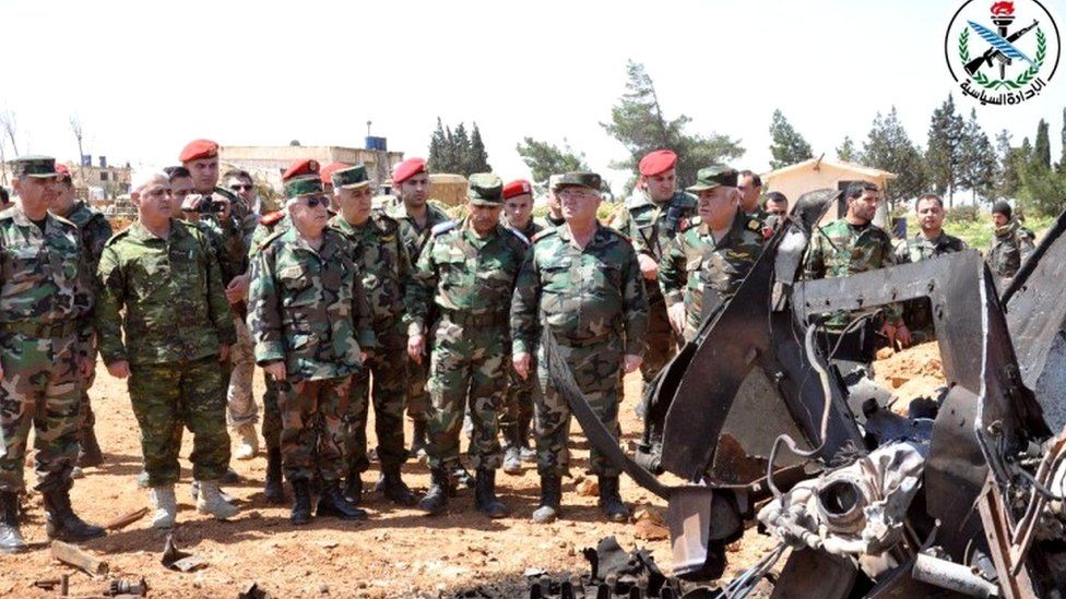 Syrian military oversees damage at Shayrat