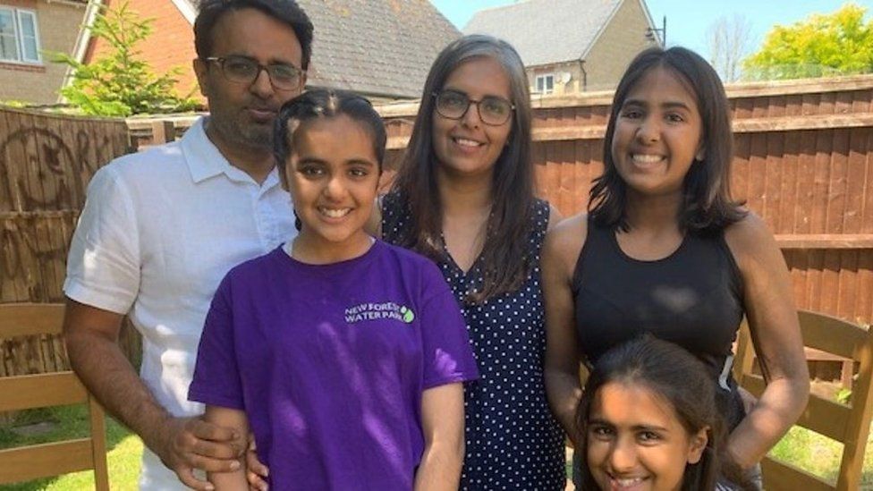 Jag Patel with this wife and daughters