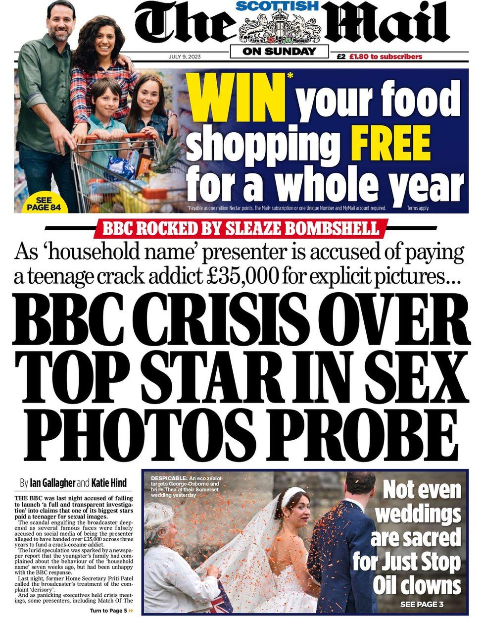 Scotland S Papers Bbc Presenter Scandal And Nhs Waiting Times Bbc News