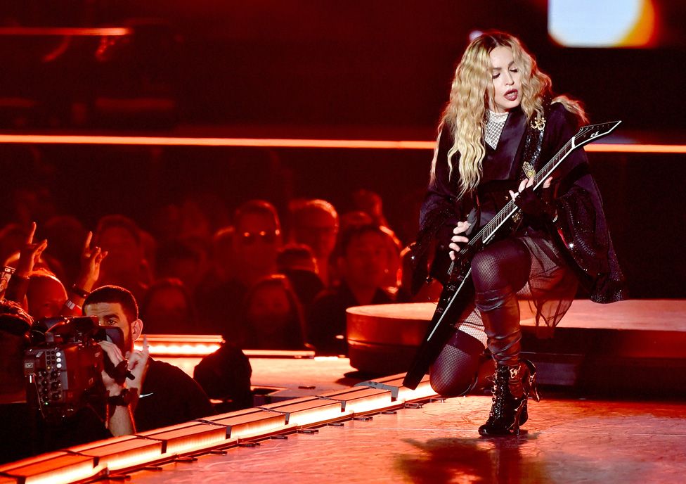 Madonna on stage in 2015