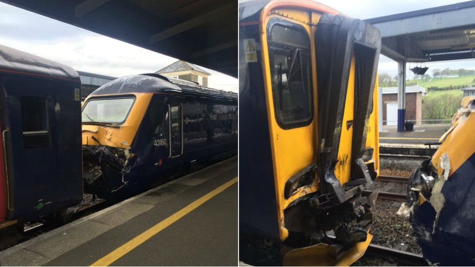 Plymouth Low Impact Train Crash Leaves 18 Injured Bbc News