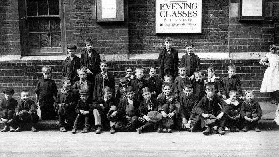 12th September 1911: London schoolboys on strike at Shoreditch.
