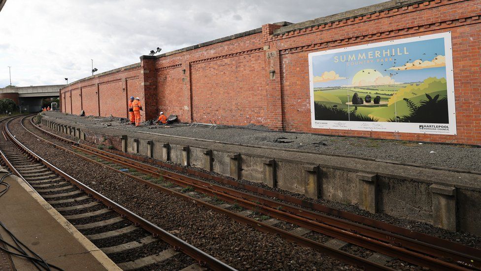 The platform before it was removed