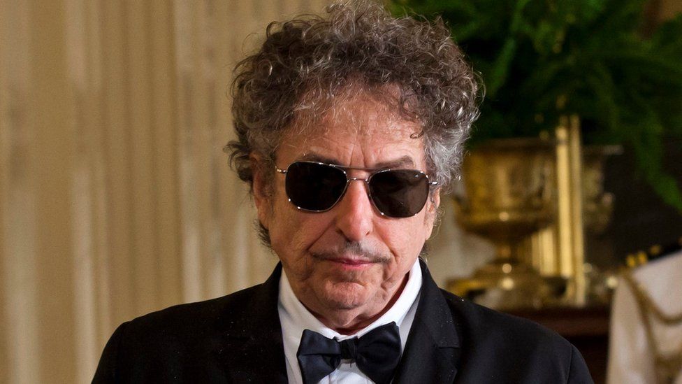 A file picture dated 29 May 2012 shows US folk music legend Bob Dylan in the East Room of the White House
