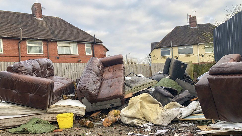 Rubbish tipped by fly tippers