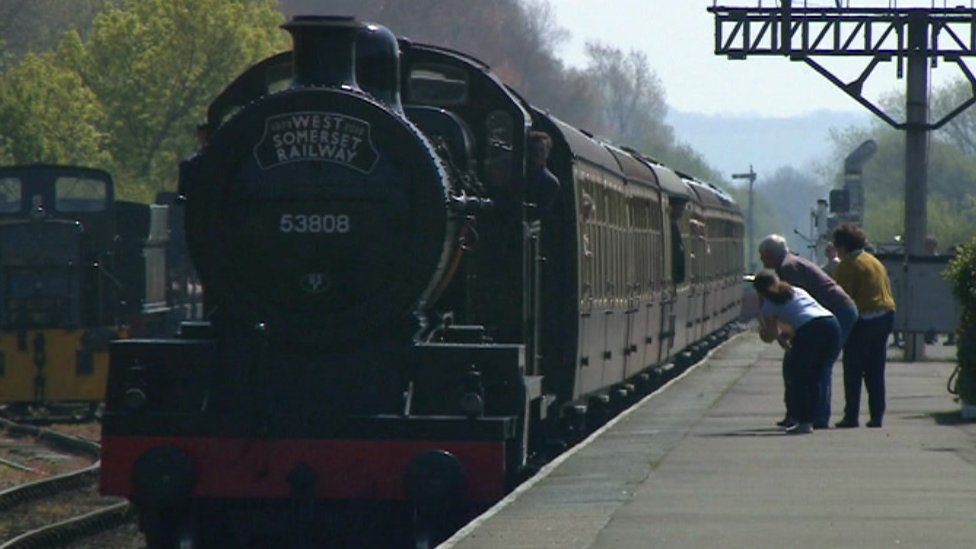 Steam train on West Somerset Railway