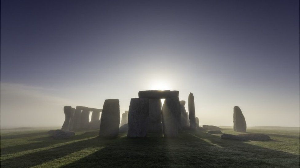 Stonehenge in mist