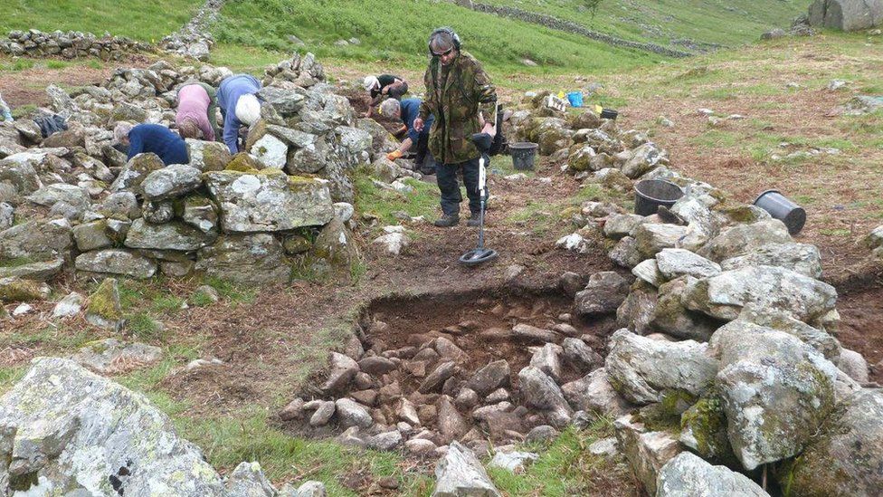 Archaeological dig at Seathwaite in the Duddon Valley, Cumbria